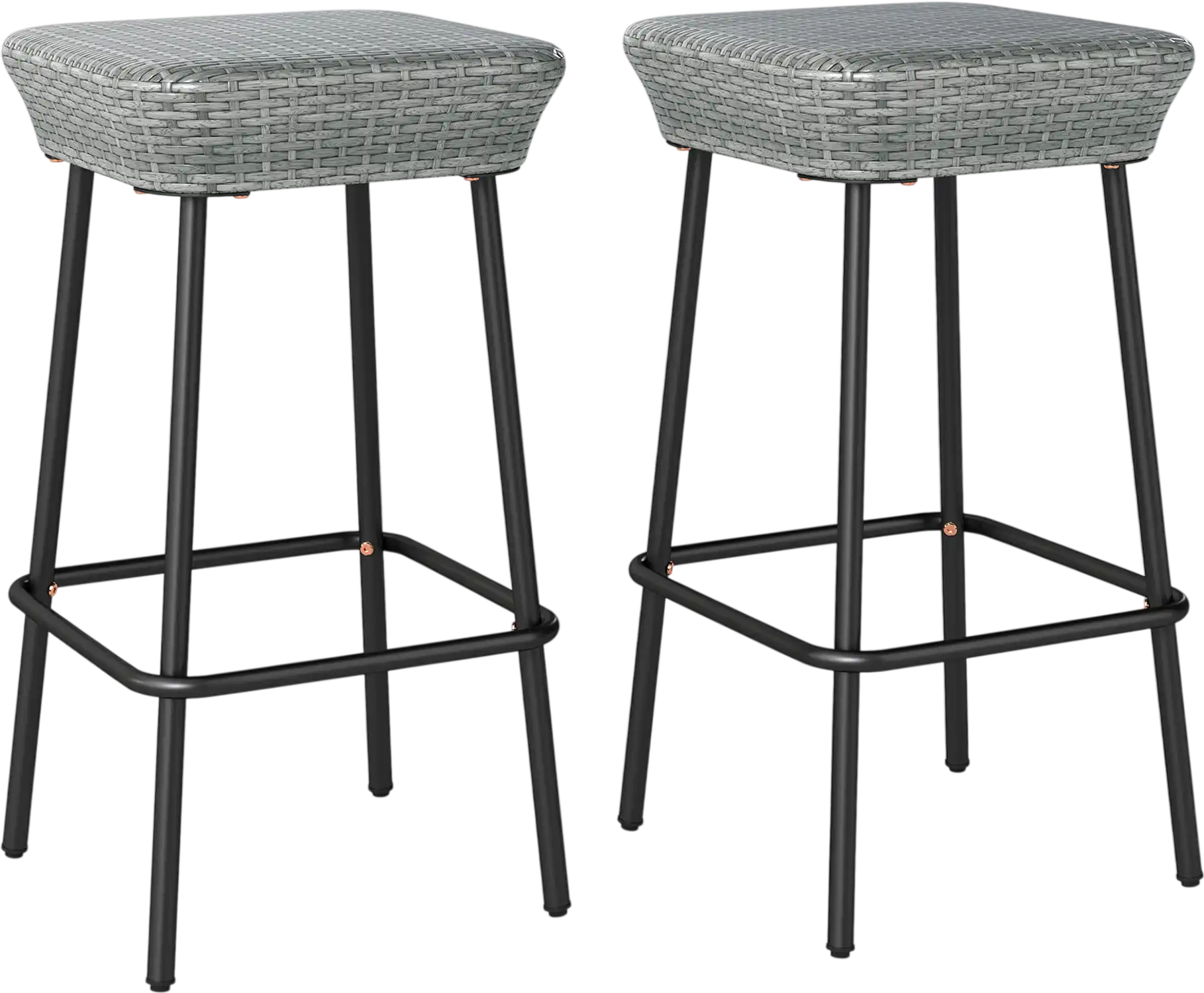 Costway Patio Bar Stools Set of 2 Rattan Seat Footrest 29.5