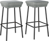 29.5 Inches Patio Bar Stools Set of 2 with Rattan Seat and Footrest