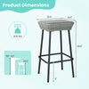 Dimensions of 29.5-inch patio bar stool with rattan seat, sturdy metal frame, supports up to 400 lbs, ideal for outdoor.