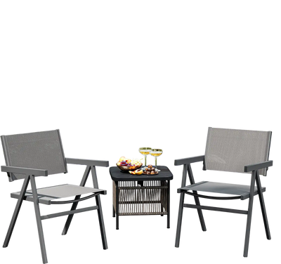Costway Set of 2 Outdoor Patio Dining Beach Chairs Breathable Fabric 639714852 New