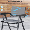 Breathable fabric outdoor dining chair with comfy armrests, fade-resistant material, ideal for patios and poolsides.