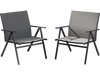 Gray patio chairs set of 2 with breathable mesh fabric and sturdy metal frame, perfect for outdoor relaxation.