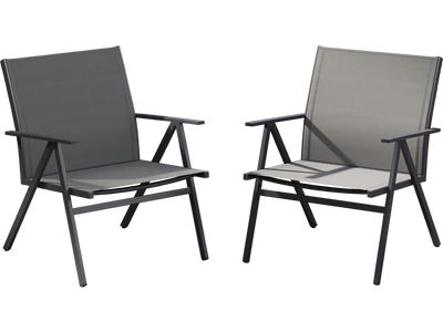 Costway Patio Chairs Set of 2 Breathable Mesh Metal Frame Gray 192463785 New