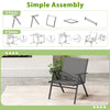 Gray patio chair set with breathable mesh fabric, sturdy metal frame, and simple 4-step assembly for outdoor comfort.