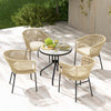 Patio Chairs Set of 4 with Curved Backrest and Seat Cushion for Patio-Yellow - Gallery View 1 of 9