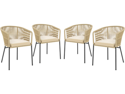 Costway Patio Dining Chairs Set of 4 w/ Seat Cushions Curved Backrest 14453705 New