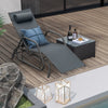 Outdoor Chaise Lounge Glider Chair with Armrests and Pillow-Gray - Gallery View 1 of 10