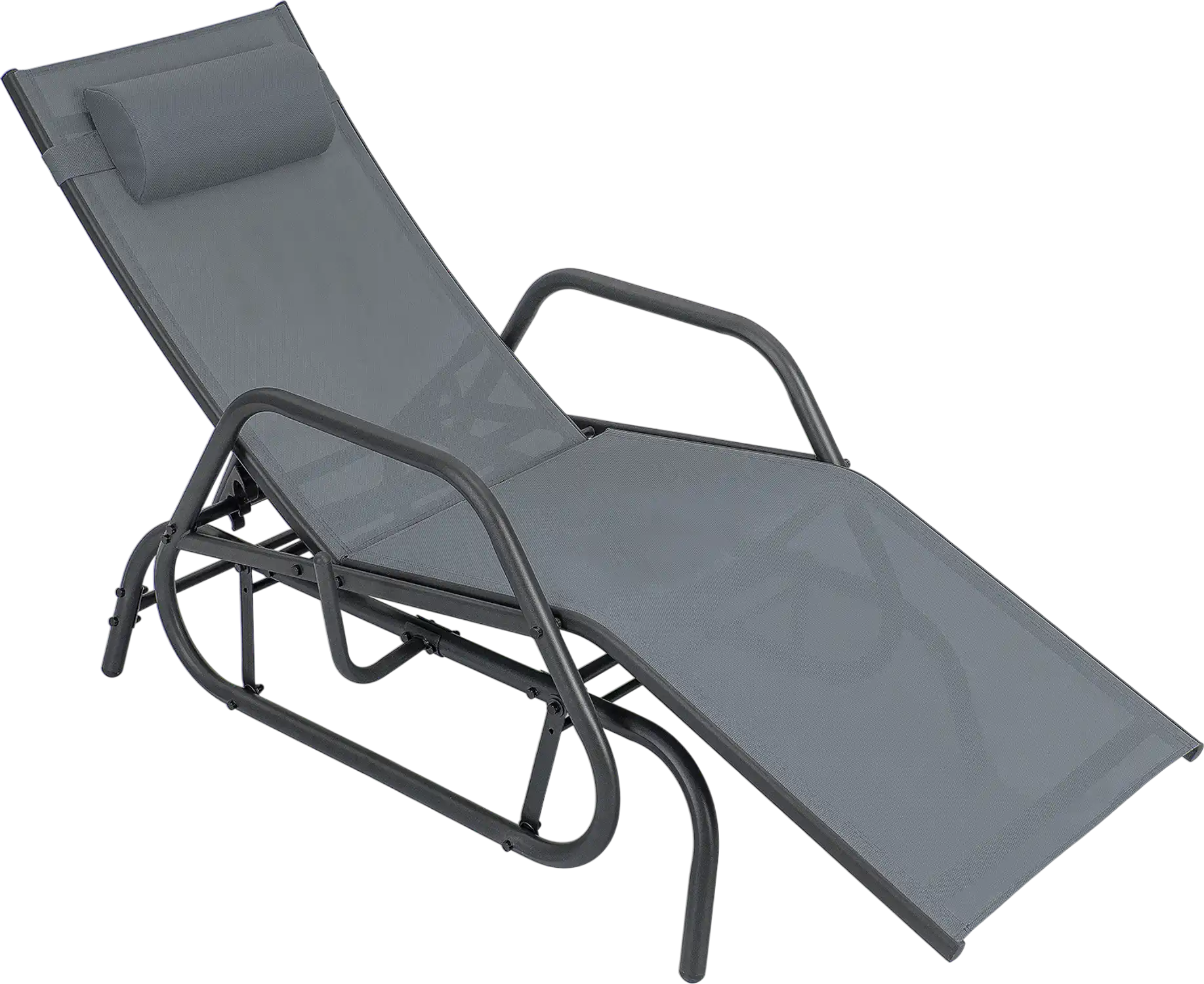 Costway Outdoor Chaise Lounge Glider Chair w/ Armrests Padded Pillow 84279561 New