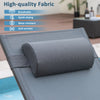 Gray outdoor chaise lounge glider chair with adjustable backrest and removable pillow for family comfort and stability.