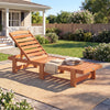 Patio Chaise Lounge Chair Solid Wood Slatted Recliner with Adjustable Backrest-1 Piece - Gallery View 1 of 7