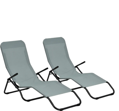 Costway 2-Piece Folding Portable Patio Chaise Lounge Rocking Light Green 42850961 New