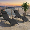 Patio Chaise Lounges Set of 2 Outdoor Recliner with 5-Position Backrest-Black - Gallery View 1 of 9