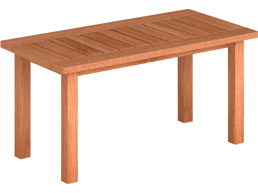 Patio Coffee Table with Slatted Tabletop for Deck, Poolside