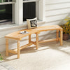 Patio Curved Bench Solid Wood Fire Pit Bench Outdoor Backless Loveseat-Natural - Gallery View 1 of 9
