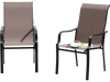 Patio dining chair set of 2 with wide seats and heavy-duty metal frame, perfect for outdoor relaxation and dining.