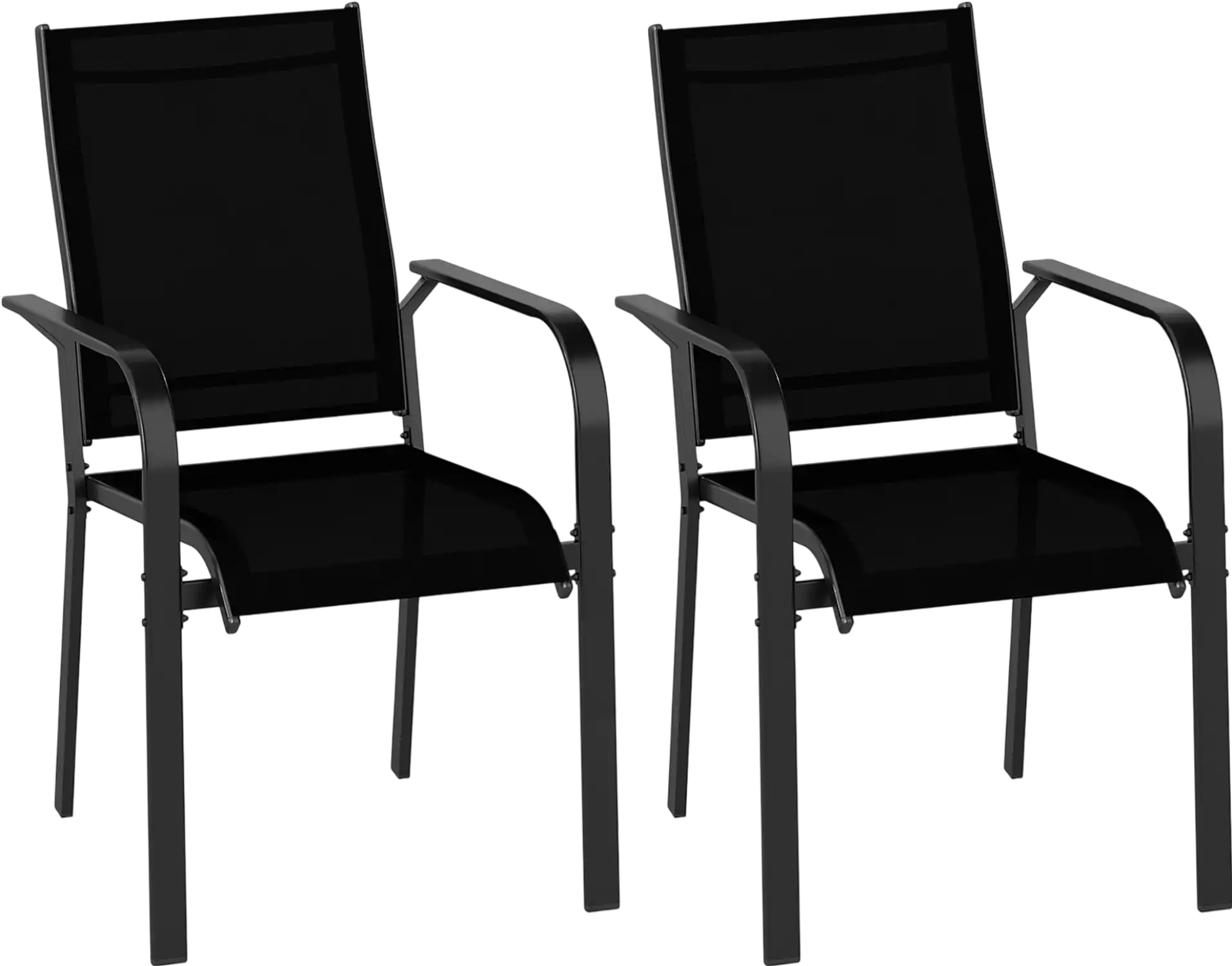 Costway Stackable Patio Dining Armchairs Outdoor Metal Frame 48248852 New