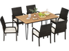 7 Pieces Patio Dining Set with Acacia Wood Dining Table for Porch Backyard Garden Poolside