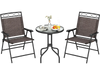 3 Pieces Outdoor Bistro Dining Furniture Set with 1.57 Inch Umbrella Hole