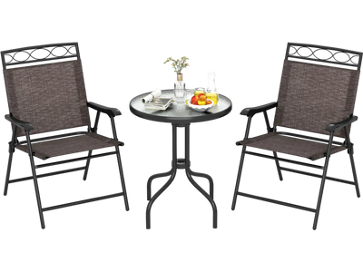 Costway 3-Pc Outdoor Bistro Dining Furniture Set w/ 1.57
