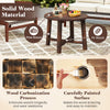 Round patio end table made of solid pine and fir wood, featuring a durable painted surface for indoor and outdoor use.