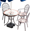 Fillable black patio umbrella base with handle, designed for 1.5-inch poles, ideal for stability in outdoor settings.