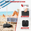Fillable black patio umbrella base with handle, designed for 1.5-inch poles, easy to transport and stable for outdoor.