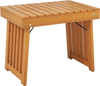 Patio Foldable Side Table with Slatted Tabletop for Backyard
