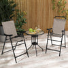 Patio Folding Bar Stool Set of 2 with Metal Frame and Footrest-Coffee - Gallery View 1 of 8