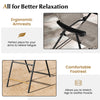 Close-up of ergonomic armrests on a coffee patio folding bar stool, designed for comfort and fatigue relief.