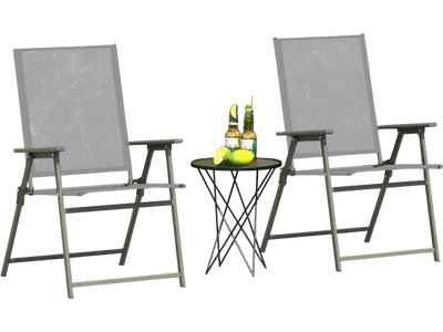 Costway Set of 4 Patio Folding Beach Chairs Gray 64785921 New