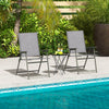 Set of 4 Patio Folding Chair Set with Rustproof Metal Frame-Gray - Gallery View 1 of 10