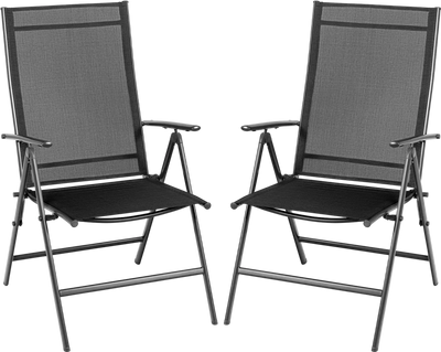Costway Set of 2 Adjustable Portable Patio Folding Dining Chair Recliners 12607459 New