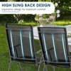 Adjustable black patio folding dining chairs with ergonomic design and breathable fabric for outdoor comfort.