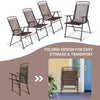 Single patio folding sling chair with armrests and high back, featuring durable steel frame and weather-resistant.