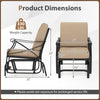Patio glider rocking chair dimensions showing a sturdy metal frame, thick cushions, and ergonomic design for outdoor.