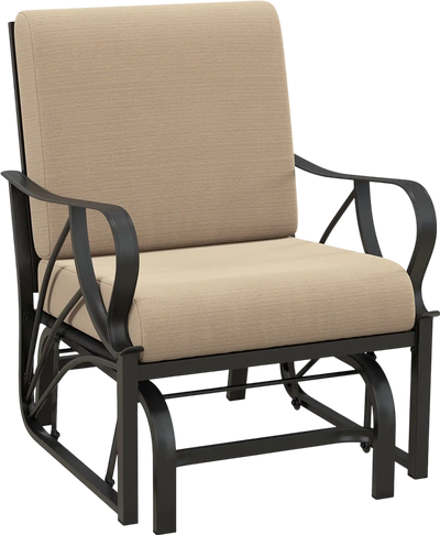 Costway Patio Glider Rocking Chair w/ Thick Cushion Curved Armrest 85913674 New