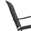 Close-up of the cushioned seat and curved backrest of the all-weather brown patio glider, perfect for outdoor.