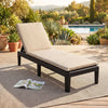 Patio Lounge Chair 3-Position Adjustable Backrest and Cushion-White - Gallery View 1 of 3