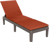Patio lounge outdoor recliner chair with orange cushion and 3-position adjustable backrest for versatile relaxation.