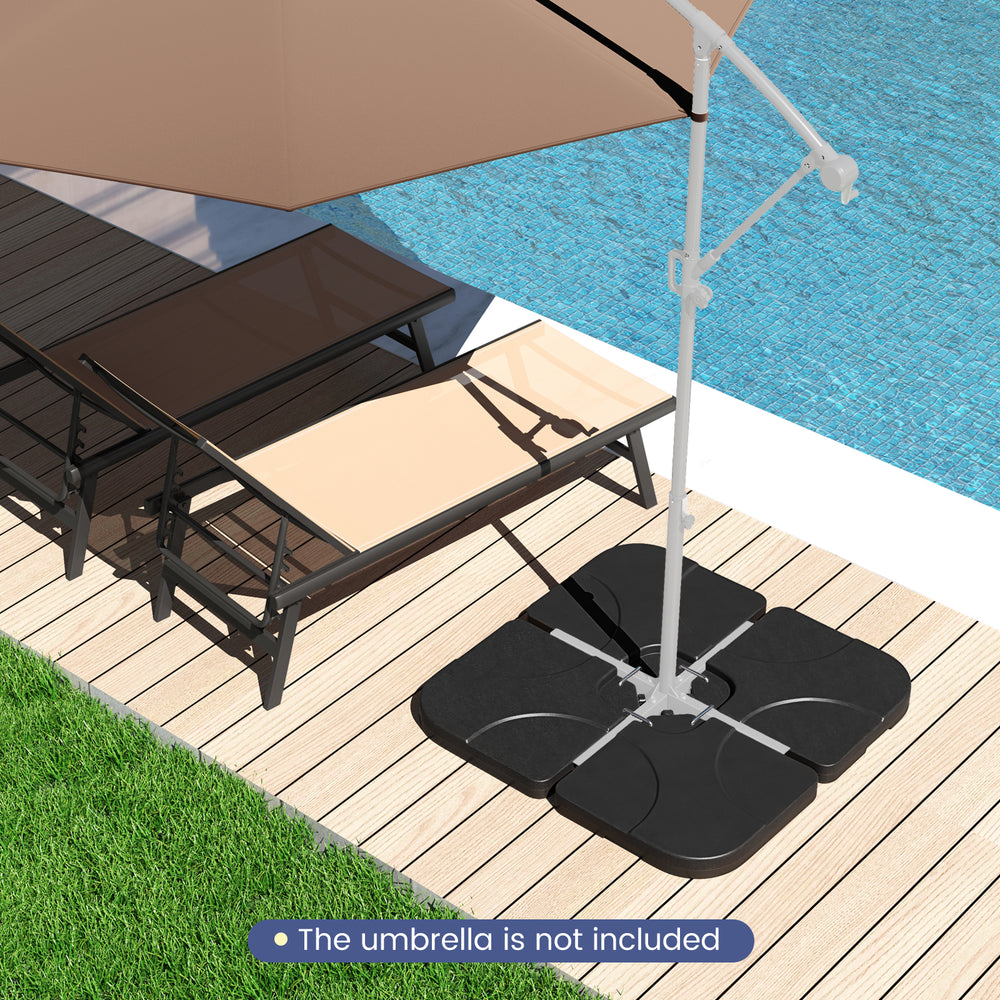 20 Inch Patio Offset Water Filled Plate Umbrella Base Sand-Black - Gallery View 1 of 10