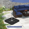 Sturdy 20-inch sand-black patio umbrella base with four plates, designed for stability in windy conditions.