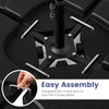 Close-up of the 20-inch patio umbrella base with 4 lock pins for easy assembly, made of durable HDPE for stability.