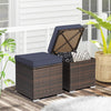 2 Pieces Patio Ottoman with Removable Cushions-Navy - Gallery View 1 of 8
