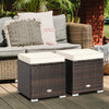2 Pieces Patio Ottoman with Removable Cushions-White - Gallery View 1 of 8
