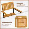 Patio outdoor dining chair with acacia wood frame, curved backrest, and slatted design for comfort and style.