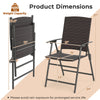 Patio PE Wicker Dining Chairs with Armrests and Metal Frame - Gallery View 4 of 9