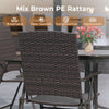 Patio PE Wicker Dining Chairs with Armrests and Metal Frame - Gallery View 7 of 9
