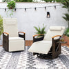 Patio Rattan 360° Swivel Recliner Chair with Adjustable Backrest and Footrest-White - Gallery View 1 of 10