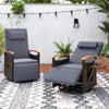 Patio Rattan 360° Swivel Recliner Chair with Adjustable Backrest and Footrest-Gray - Gallery View 1 of 10