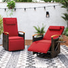 Set of 2 Patio Rattan 360° Swivel Recliner Chair with Adjustable Backrest and Footrest-Red - Gallery View 1 of 9